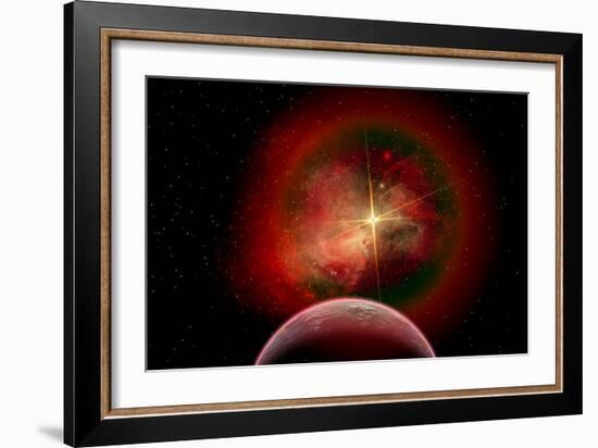 An Alien Planet and its Nebulous Sun-null-Framed Premium Giclee Print