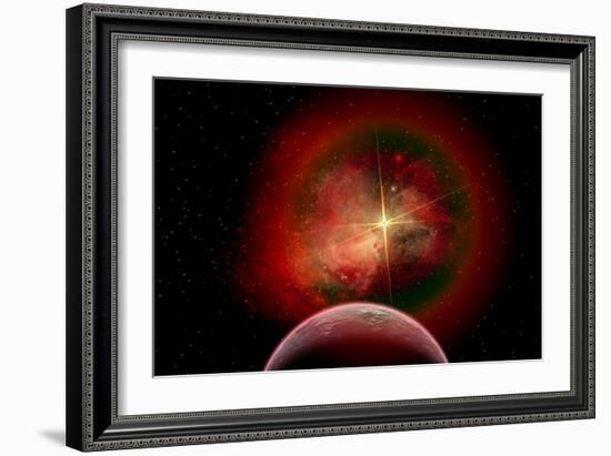 An Alien Planet and its Nebulous Sun-null-Framed Premium Giclee Print