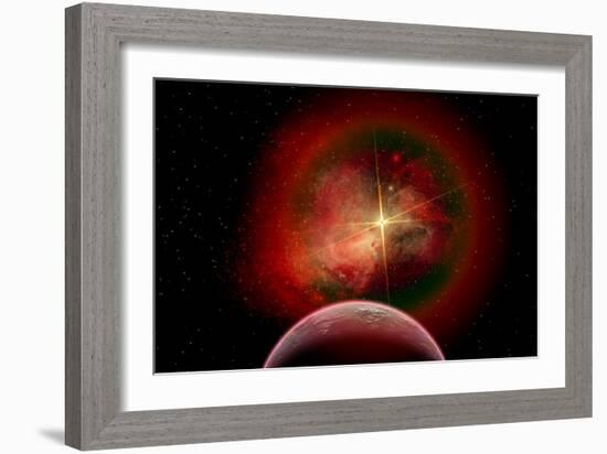 An Alien Planet and its Nebulous Sun-null-Framed Art Print