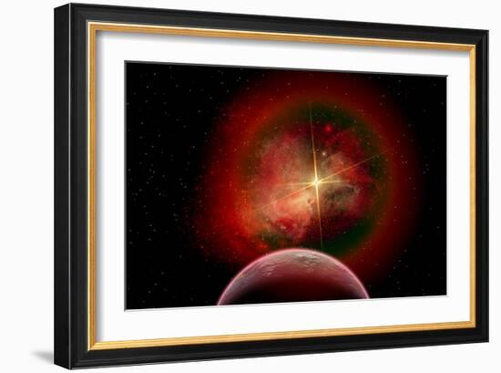 An Alien Planet and its Nebulous Sun-null-Framed Art Print