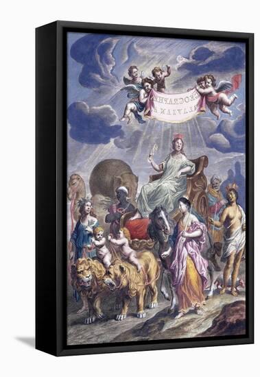 An Allegorical Plate with Title-Joan Blaeu-Framed Premier Image Canvas