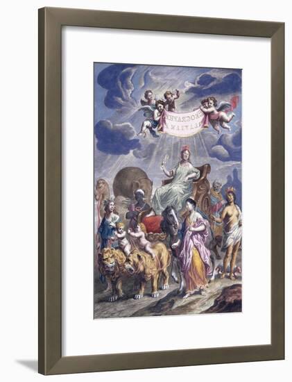 An Allegorical Plate with Title-Joan Blaeu-Framed Giclee Print