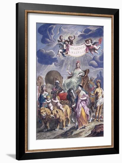 An Allegorical Plate with Title-Joan Blaeu-Framed Giclee Print