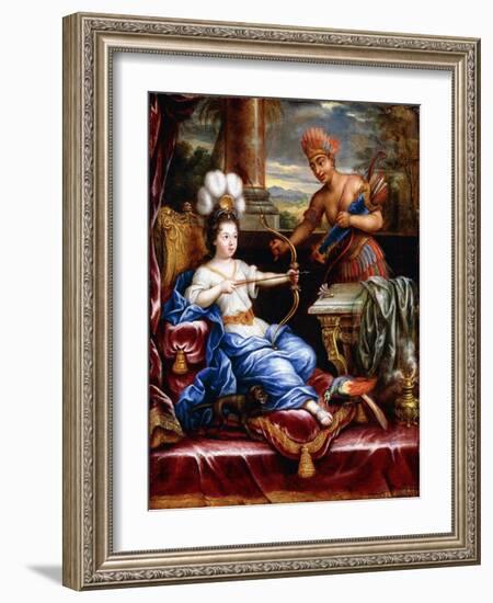 An Allegory of America Paying Homage to Europe-Pierre Mignard-Framed Giclee Print