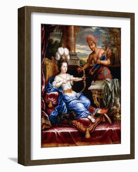 An Allegory of America Paying Homage to Europe-Pierre Mignard-Framed Giclee Print