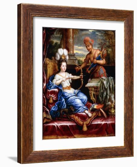 An Allegory of America Paying Homage to Europe-Pierre Mignard-Framed Giclee Print