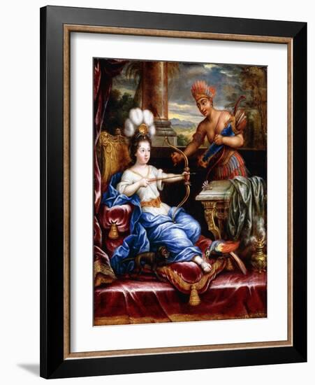 An Allegory of America Paying Homage to Europe-Pierre Mignard-Framed Giclee Print