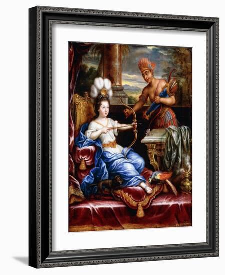 An Allegory of America Paying Homage to Europe-Pierre Mignard-Framed Giclee Print