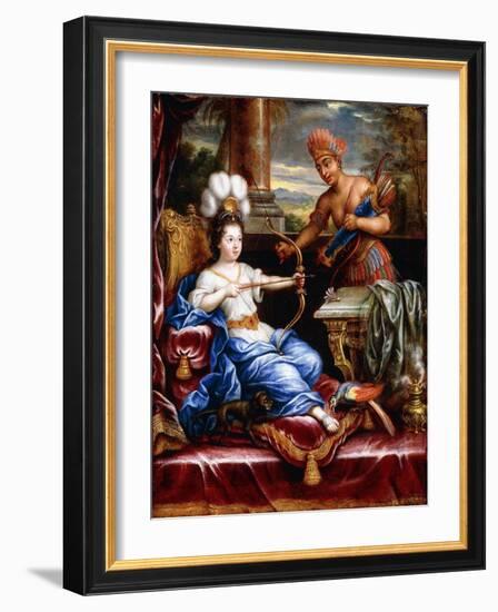 An Allegory of America Paying Homage to Europe-Pierre Mignard-Framed Giclee Print