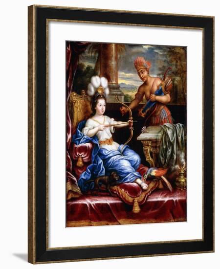 An Allegory of America Paying Homage to Europe-Pierre Mignard-Framed Giclee Print