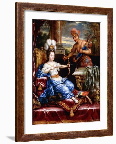 An Allegory of America Paying Homage to Europe-Pierre Mignard-Framed Giclee Print