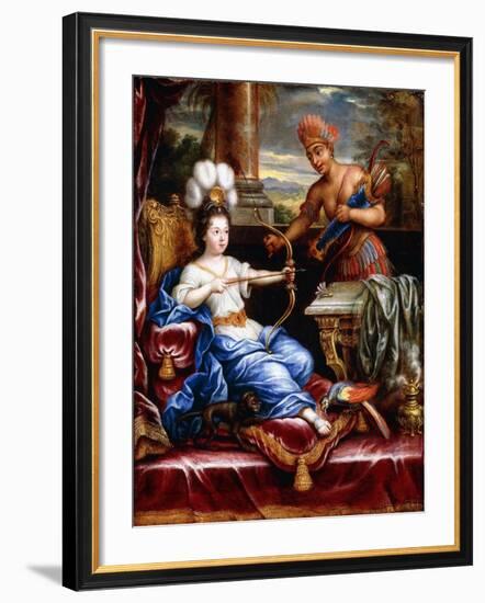 An Allegory of America Paying Homage to Europe-Pierre Mignard-Framed Giclee Print