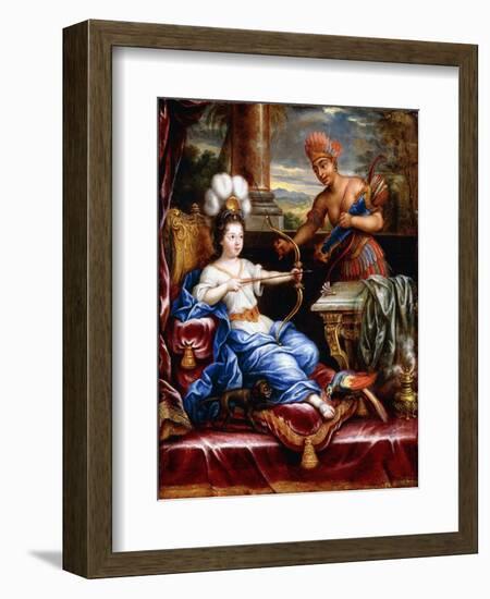 An Allegory of America Paying Homage to Europe-Pierre Mignard-Framed Giclee Print