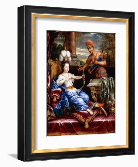 An Allegory of America Paying Homage to Europe-Pierre Mignard-Framed Giclee Print