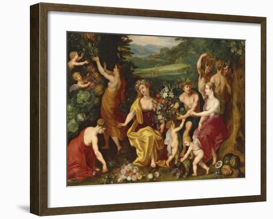 An Allegory of Fertility-Pieter Brueghel the Younger-Framed Premium Giclee Print