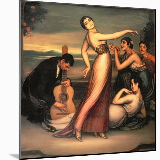 An Allegory of Happiness-Julio Romero de Torres-Mounted Giclee Print