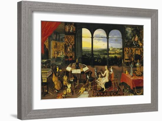 An Allegory of Hearing-Jan Brueghel the Elder-Framed Giclee Print