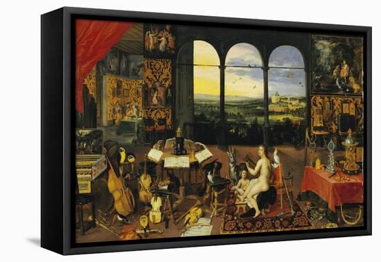 An Allegory of Hearing-Jan Brueghel the Elder-Framed Premier Image Canvas