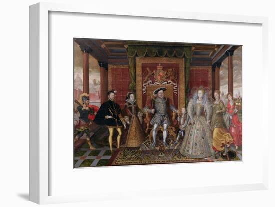 An Allegory of the Tudor Succession: the Family of Henry Viii, C.1589-95 (Oil on Panel)-English-Framed Giclee Print