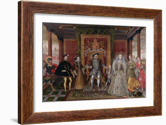 An Allegory of the Tudor Succession: the Family of Henry Viii, C.1589-95 (Oil on Panel)-English-Framed Giclee Print