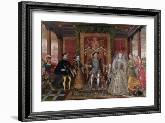 An Allegory of the Tudor Succession: the Family of Henry Viii, C.1589-95 (Oil on Panel)-English-Framed Giclee Print