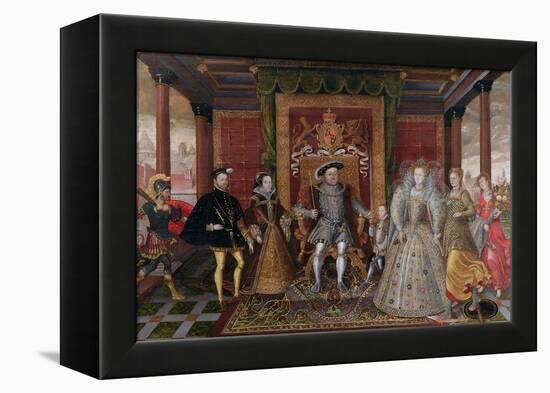 An Allegory of the Tudor Succession: the Family of Henry Viii, C.1589-95 (Oil on Panel)-English-Framed Premier Image Canvas