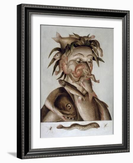 An Allegory of Water-Giuseppe Arcimboldo-Framed Giclee Print