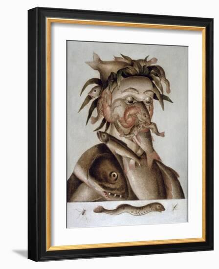 An Allegory of Water-Giuseppe Arcimboldo-Framed Giclee Print