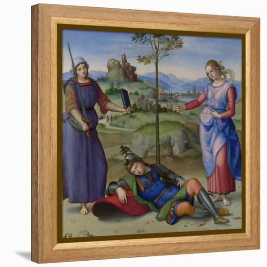 An Allegory (Vision of a Knigh), C. 1504-Raphael-Framed Premier Image Canvas