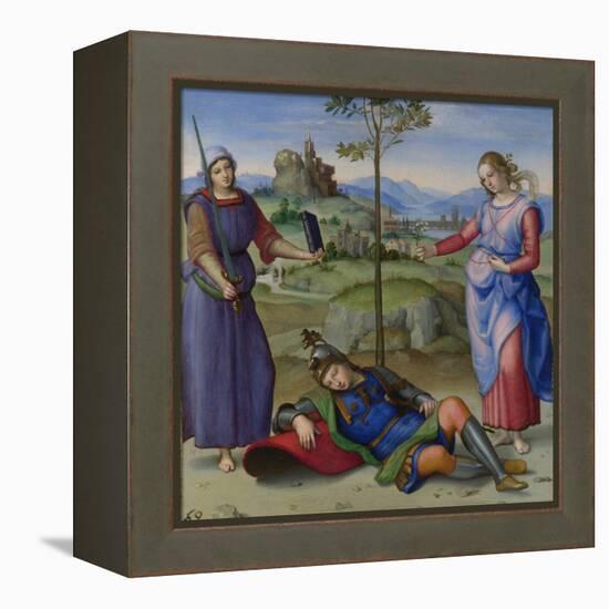 An Allegory (Vision of a Knigh), C. 1504-Raphael-Framed Premier Image Canvas