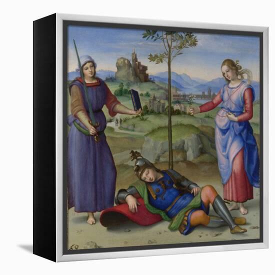 An Allegory (Vision of a Knigh), C. 1504-Raphael-Framed Premier Image Canvas