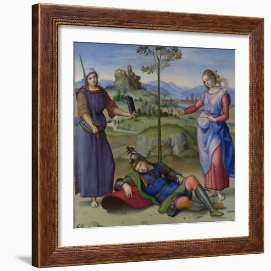 An Allegory (Vision of a Knigh), C. 1504-Raphael-Framed Giclee Print