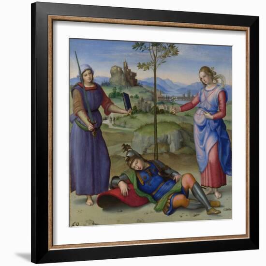 An Allegory (Vision of a Knigh), C. 1504-Raphael-Framed Giclee Print