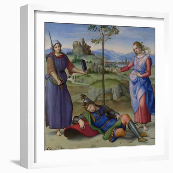 An Allegory (Vision of a Knigh), C. 1504-Raphael-Framed Giclee Print