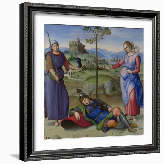 An Allegory (Vision of a Knigh), C. 1504-Raphael-Framed Giclee Print