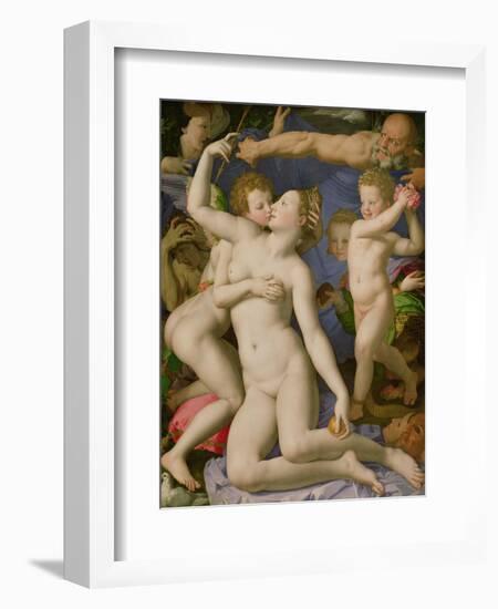 An Allegory with Venus and Cupid, circa 1540-50-Agnolo Bronzino-Framed Giclee Print