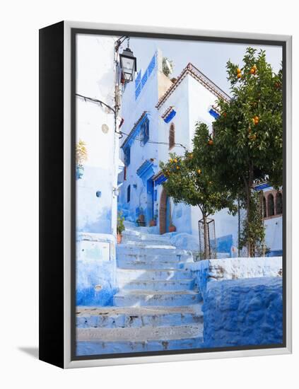 An Alleyway in the Medina, Chefchaouen, Morocco-A_nella-Framed Premier Image Canvas