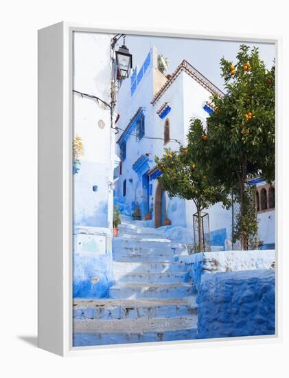 An Alleyway in the Medina, Chefchaouen, Morocco-A_nella-Framed Premier Image Canvas