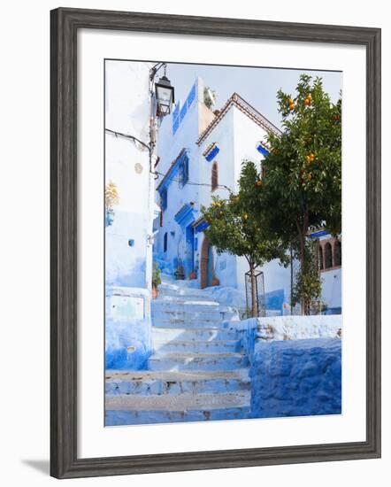 An Alleyway in the Medina, Chefchaouen, Morocco-A_nella-Framed Photographic Print