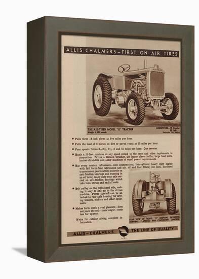 An Allis Chalmers Air-Tired Model U Tractor-null-Framed Premier Image Canvas