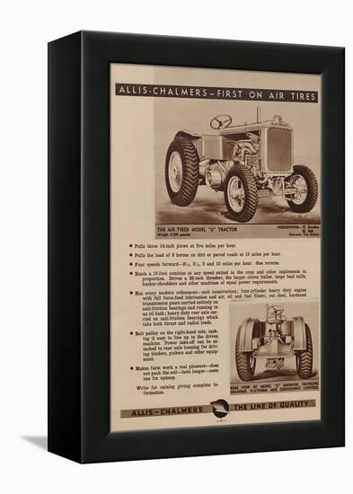 An Allis Chalmers Air-Tired Model U Tractor-null-Framed Premier Image Canvas