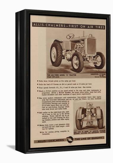 An Allis Chalmers Air-Tired Model U Tractor-null-Framed Premier Image Canvas