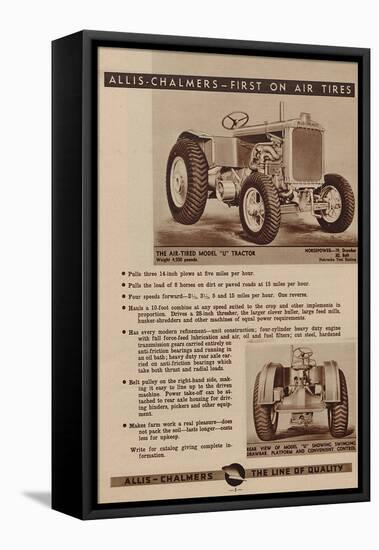 An Allis Chalmers Air-Tired Model U Tractor-null-Framed Premier Image Canvas