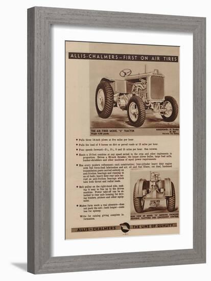 An Allis Chalmers Air-Tired Model U Tractor-null-Framed Giclee Print