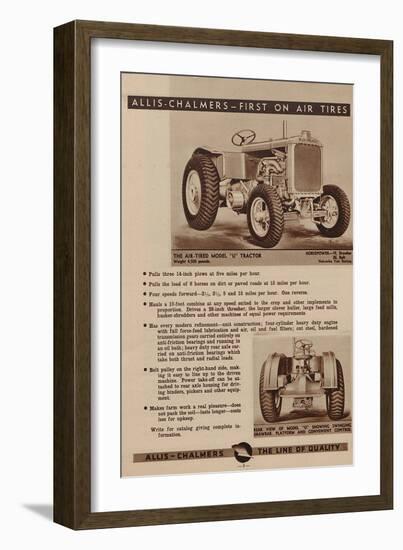 An Allis Chalmers Air-Tired Model U Tractor-null-Framed Giclee Print
