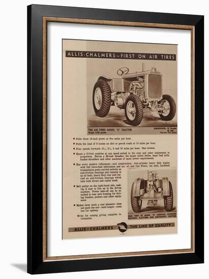An Allis Chalmers Air-Tired Model U Tractor-null-Framed Giclee Print