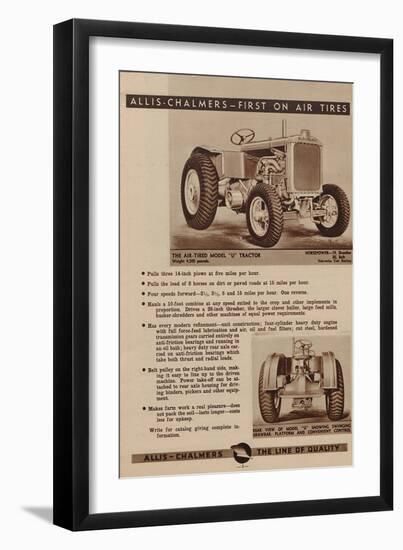 An Allis Chalmers Air-Tired Model U Tractor-null-Framed Giclee Print