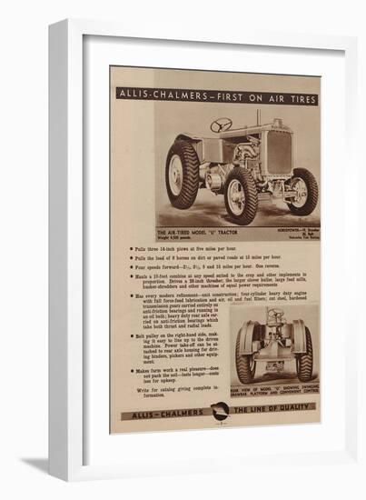 An Allis Chalmers Air-Tired Model U Tractor-null-Framed Giclee Print