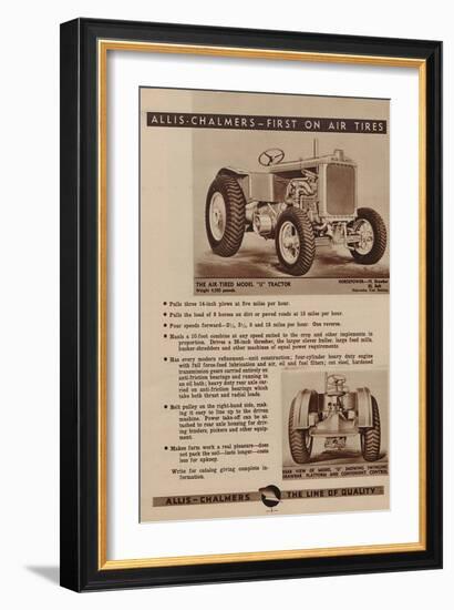 An Allis Chalmers Air-Tired Model U Tractor-null-Framed Giclee Print