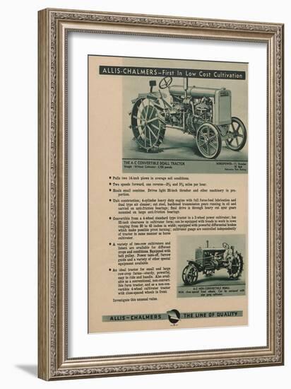 An Allis Chalmers Convertible Do-All Tractor Along with a Non-Convertible Do-All-null-Framed Giclee Print